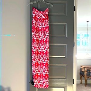 Francesca’s Pink and White Maxi Dress